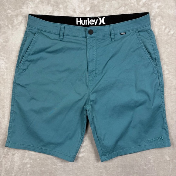 Hurley Other - Hurley Chino Shorts Mens 38 Teal Blue Twill Cotton Blend Summer Casual Coastal